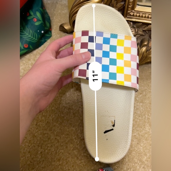 Vans color block Checkered women’s slides - Picture 7 of 8